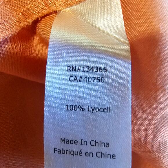 NEW David Meister Peach Orange Pastel High Low Halter Dress Size M 3374 - Picture 8 of 12